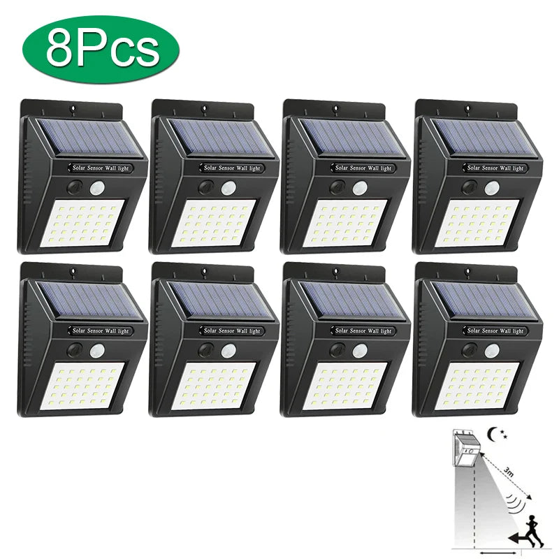 Solar Motion Sensor Outdoor Wall Light – 100 LED