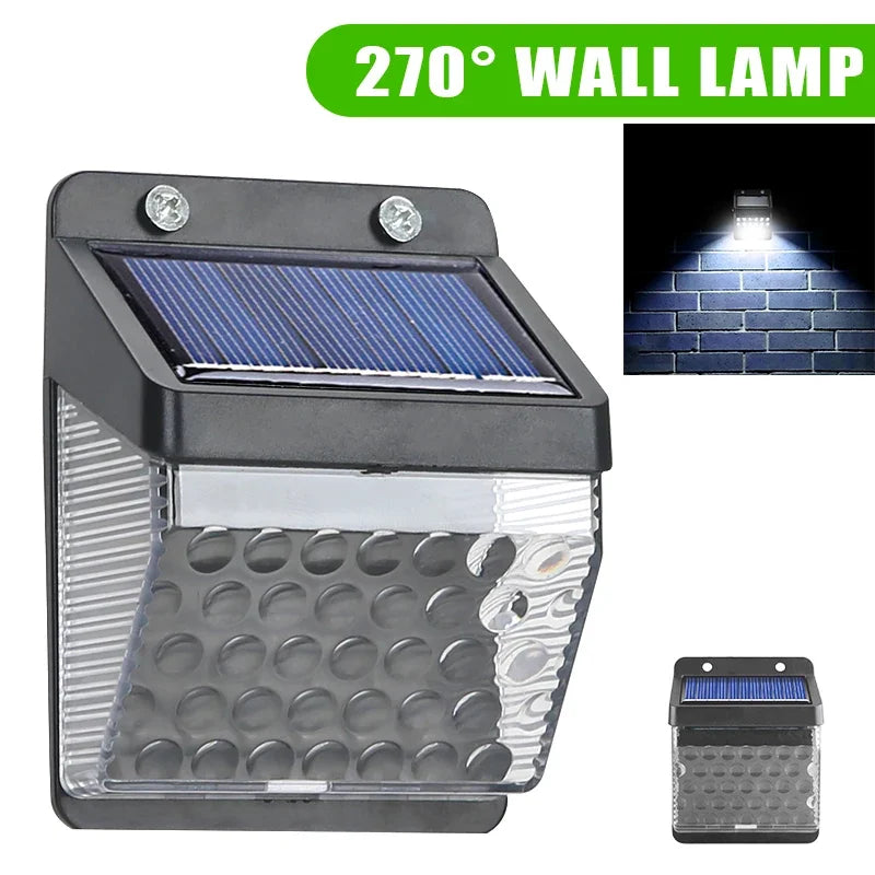 Solar Motion Sensor Outdoor Wall Light – 100 LED
