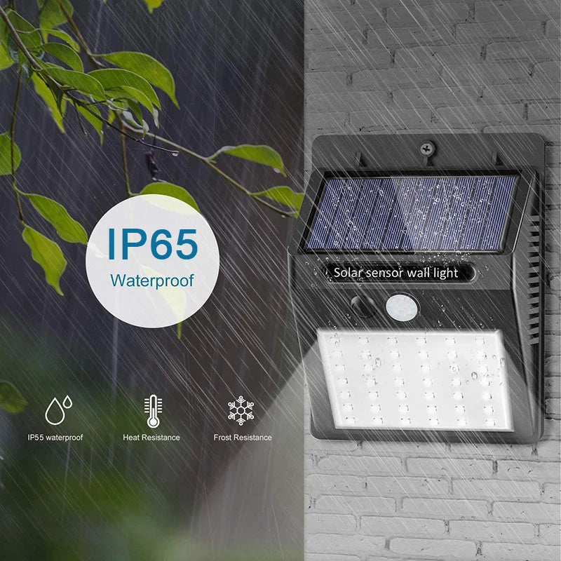 Solar Motion Sensor Outdoor Wall Light – 100 LED